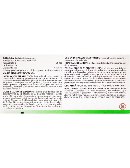 Pantoprazol Tabs. 20mg C/7 (Amsa)