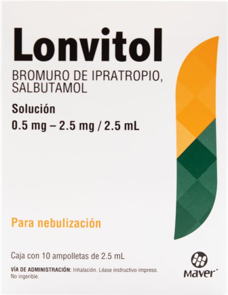 Lonvitol Sol. Nebulización Amp 0.5mg / 2.5mg / 2.5mL C/10