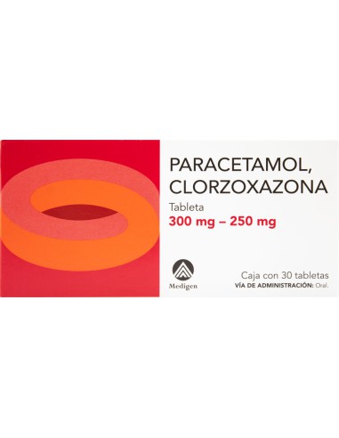 Paracetamol, Clorzoxazona Tabs 300mg / 250mg...