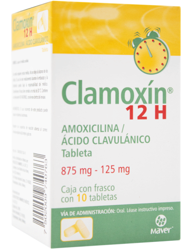Clamoxín 12h Tabs 875mg / 125mg C/10