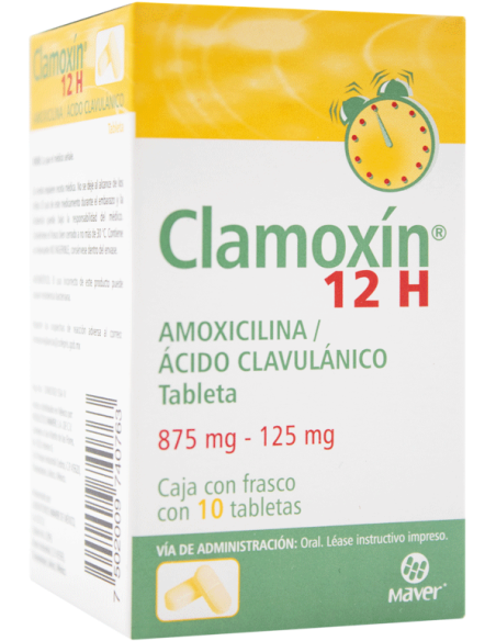 Clamoxín 12h Tabs 875mg / 125mg C/10