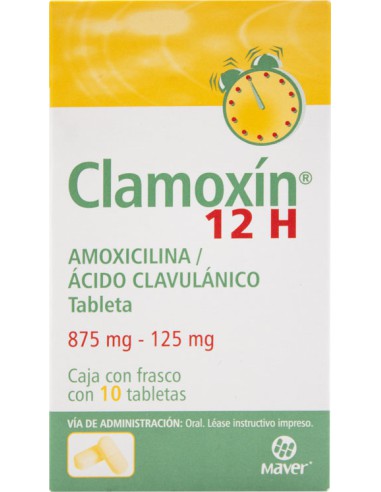 Clamoxín 12h Tabs 875mg / 125mg C/10