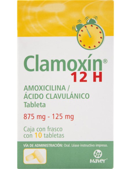 Clamoxín 12h Tabs 875mg / 125mg C/10