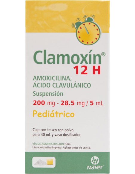 Clamoxín 12h Susp. 200mg / 28.5mg Fco 40mL