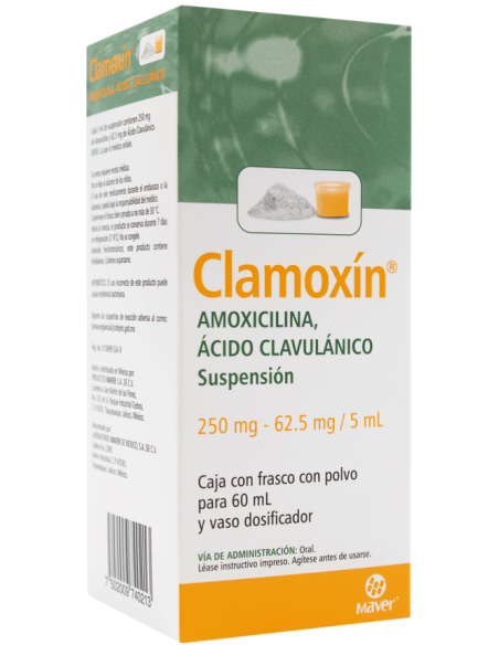 Clamoxín Susp. 250mg / 62.5mg Fco 60mL