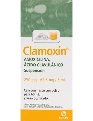Clamoxín Susp. 250mg / 62.5mg Fco 60mL