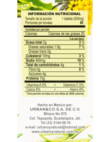 UrbaAloe Tabs 500mg C/60