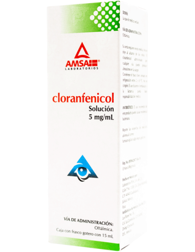 Cloranfenicol Sol. Oftálmica 5 mg/ mL Frasco gotero con 15 mL (Amsa)