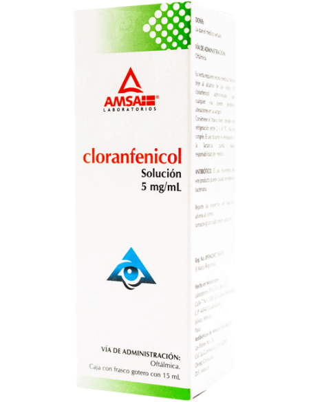 Cloranfenicol Sol. Oftálmica 5 mg/ mL Frasco gotero con 15 mL (Amsa)