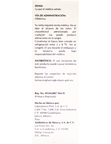 Cloranfenicol Sol. Oftálmica 5 mg/ mL Frasco...
