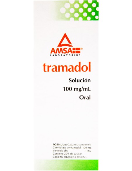 Tramadol Sol. Oral 100 mg / mL Frasco gotero con 10 mL (Amsa)