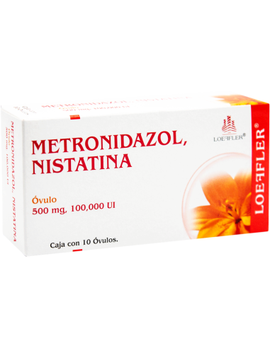 Metronidazol, Nistatina Óvulos 500mg / 100,000 UI C/10 (Loeffler)