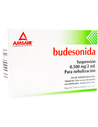 Budesonida Sol. Nebulización 0.500 mg / 2 mL Amp. C/5 (Amsa)