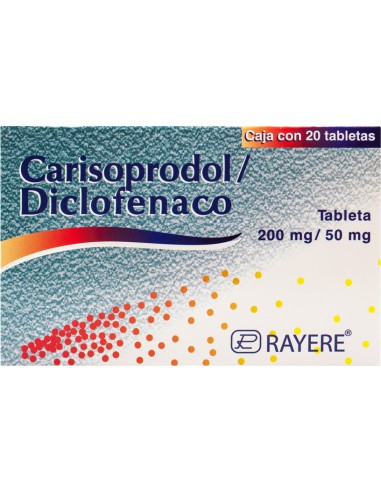 Carisoprodol, Diclofenaco Tabs 200mg / 50mg C/20 (RAYERE)