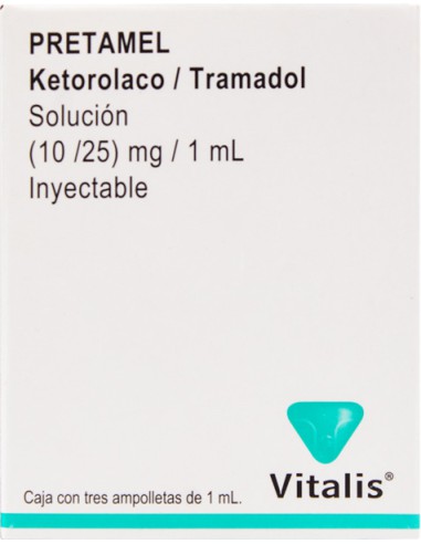 Pretamel Sol. Iny. 10mg/ 25mg/ 1mL Amp C/3