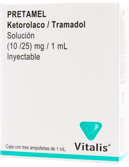Pretamel Sol. Iny. 10mg/ 25mg/ 1mL Amp C/3