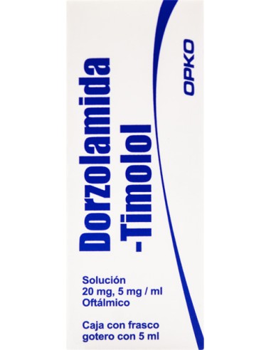 Dorzolamida, Timolol Sol. Oftálmica 20mg/ 5mg Fco 5mL (Opko)