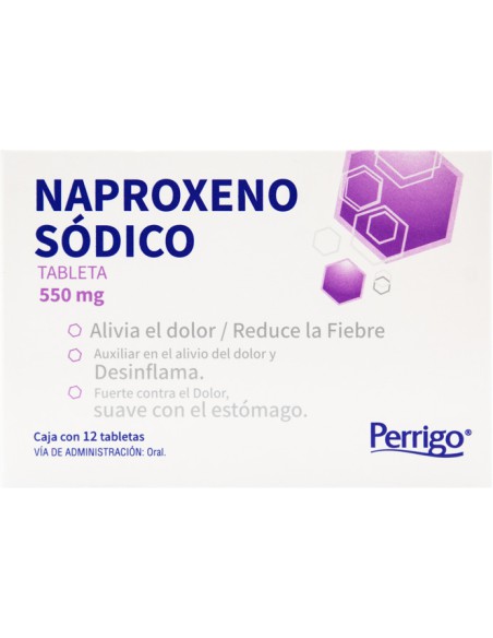Naproxeno Sodico Tabs 550mg C/12 (Perrigo)