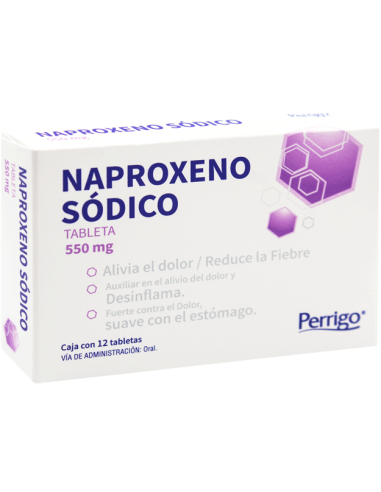 Naproxeno Sodico Tabs 550mg C/12 (Perrigo)