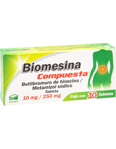 Biomesina Cmpta Grageas 10 mg / 250 mg C/10