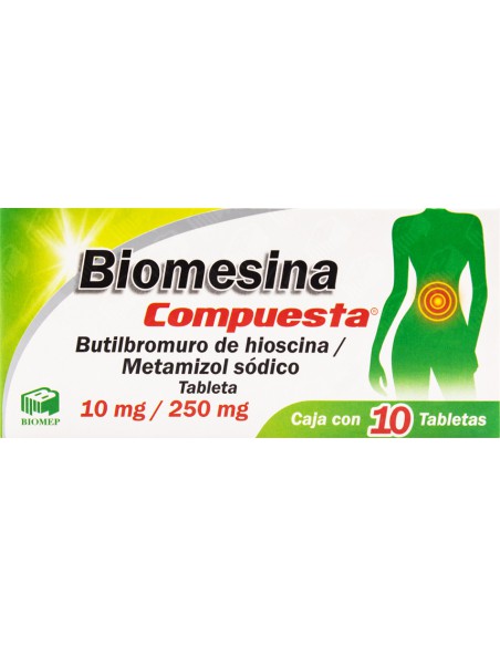 Biomesina Cmpta Grageas 10 mg / 250 mg C/10