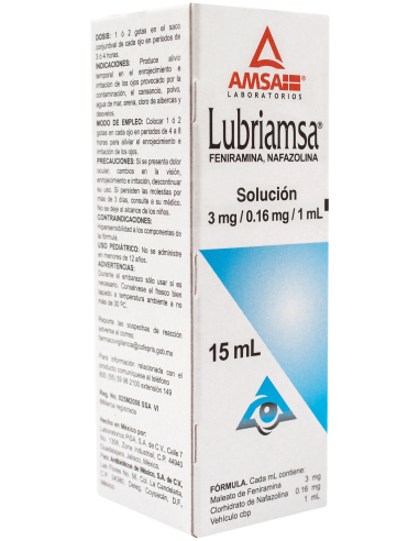 LLubriamsa Sol. Oftálmica 3 mg / 0.16 mg / 1 mL Frasco gotero con 15 mL