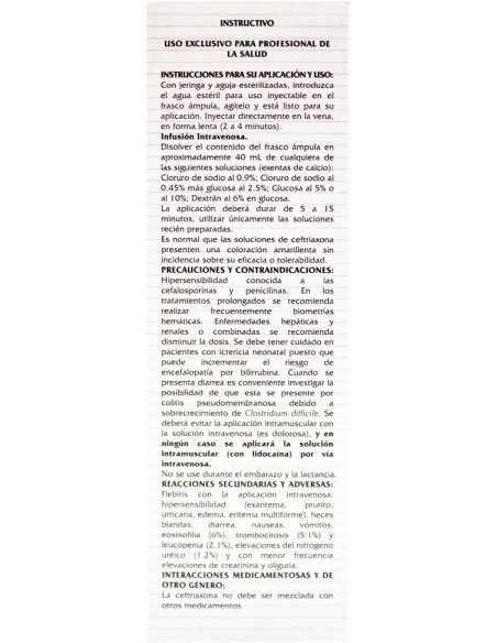 Amcef I.V Sol. Iny. 1 g Amp. 10 mL