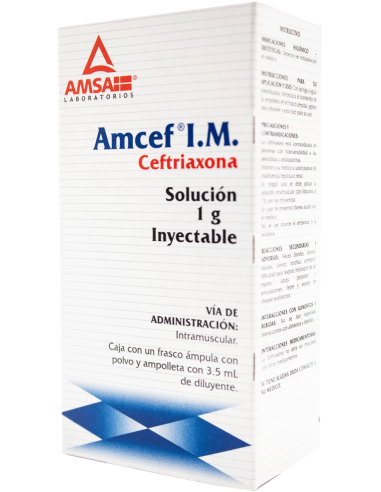 Amcef I.M Sol. Iny. 1 g Amp. 3.5 mL