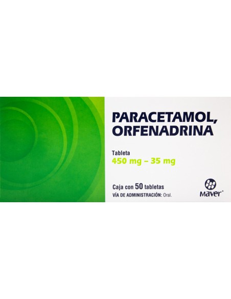 Paracetamol, Orfenadrina Tabs C/50 (Maver)