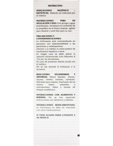 Amcef I.M Sol. Iny. 1 g Amp. 3.5 mL