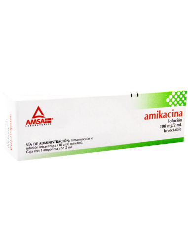 Amikacina Sol.Iny. 100 mg Amp. C/1 2mL (Amsa)