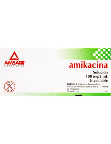 Amikacina Sol.Iny. 100 mg Amp. C/2 2mL (Amsa)