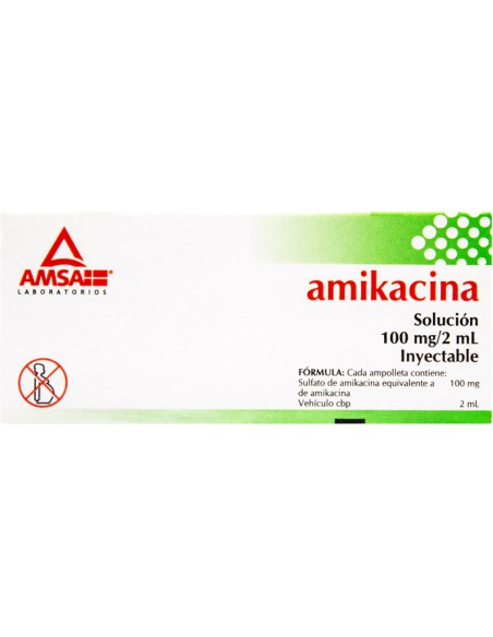 Amikacina Sol.Iny. 100 mg Amp. C/2 2mL (Amsa)