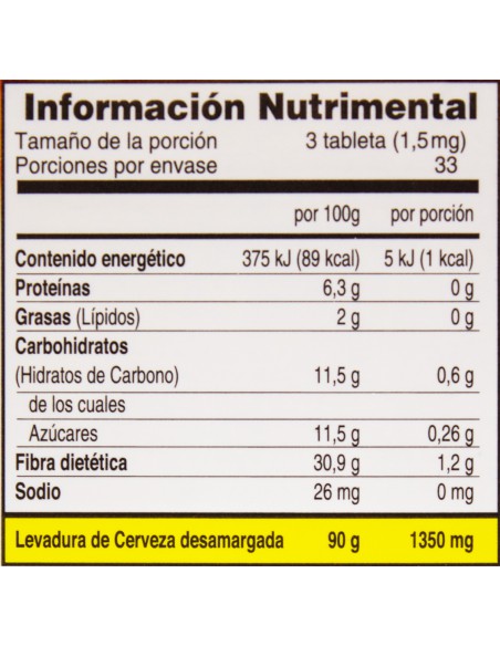 Levadura de Cerveza Tabs C/100 (HD Morelia)