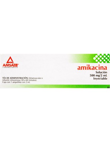 Amikacina Sol.Iny. 500 mg Amp. C/1 2mL (Amsa)