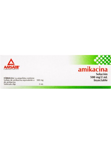 Amikacina Sol.Iny. 500 mg Amp. C/1 2mL (Amsa)