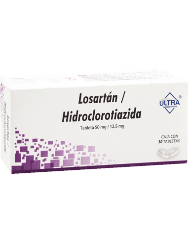 Losartán, Hidroclorotiazida Tabs 50mg/ 12.5mg C/30 (Ultra)