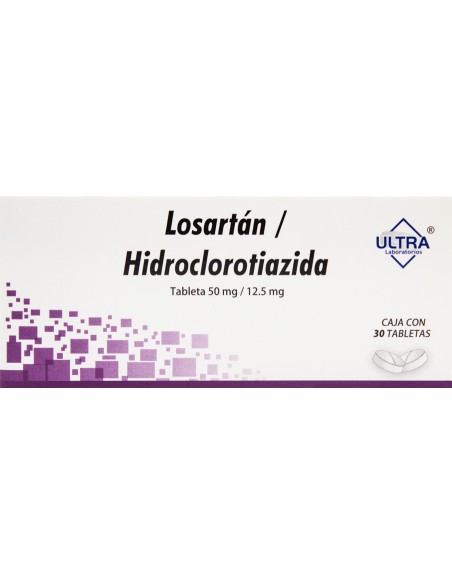 Losartán, Hidroclorotiazida Tabs 50mg/ 12.5mg C/30 (Ultra)