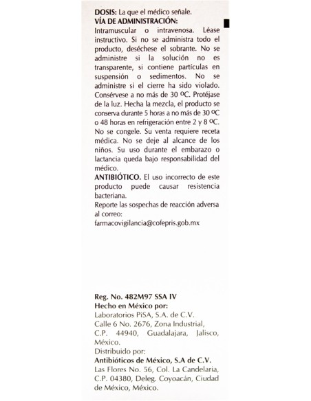 Cefuroxima Sol. Iny. 750 mg Amp. 5mL. (Amsa)