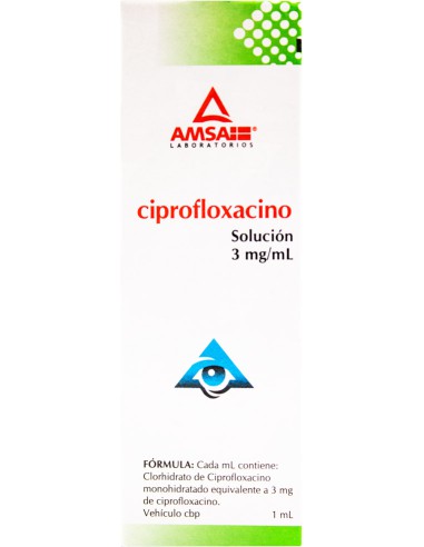 Ciprofloxacino Sol. Oftálmica 3 mg / mL. Frasco...