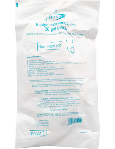 Equipo para venoclisis sin aguja (Medicrit)