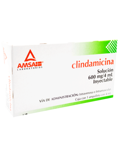 Clindamicina Sol. Iny. 600 mg Amp. 4mL (Amsa)