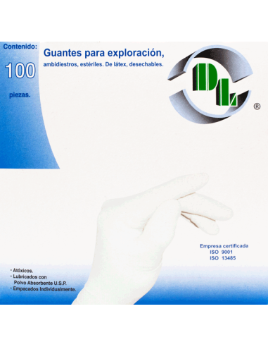 Guante de Latex Estéril Grande Caja C/100 (DL)