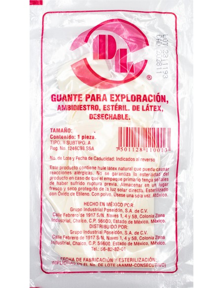 Guante de Latex Estéril Grande Caja C/100 (DL)