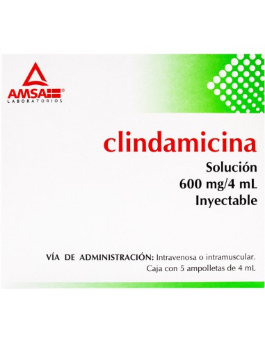 Clindamicina Sol. Iny. 600 mg Amp. C/5 (Amsa)