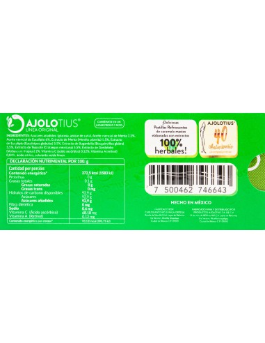 Ajolotius Pastillas Refrescantes Cartera C/10