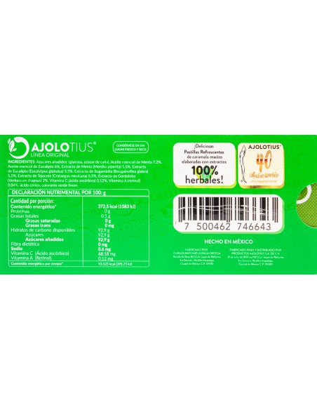 Ajolotius Pastillas Refrescantes Cartera C/10