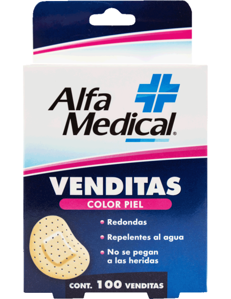 Venditas Adhesivas Redondas C/100 (Alfa Medical)