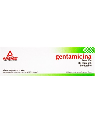Gentamicina Sol. Iny. 80 mg Amp. 2mL (Amsa)