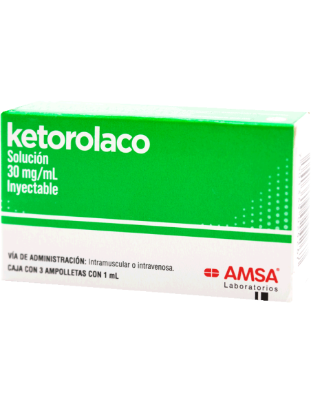 Ketorolaco Sol. Iny. 30 mg/ 1mL Amp. C/3 (Amsa)
